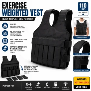 Adjustable Weighted Vest 110LB Capacity