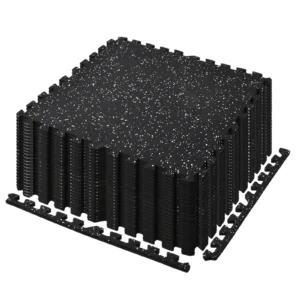 24 Piece 0.4 in Thick Rubber Gym Flooring