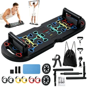 20 in 1 Portable Home Gym Push Up Board with Resistance Bands